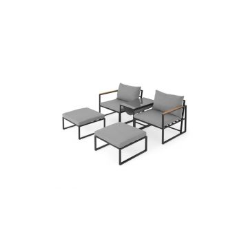 Set 5 piese KAYRA  negru cu gri