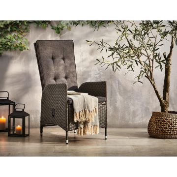 FOTOLIU PENTRU GRĂDINĂ in metal, plastic, textil gri, gri închis