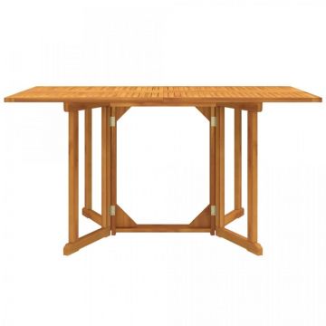 Masă grădină pliabilă tip fluture, 150x90x75 cm, lemn masiv tec