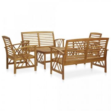 Set mobilier de grădină, 5 piese, lemn masiv de acacia