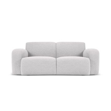 Canapea 2 locuri, Molino-101, Micadoni Home, 170x95x72 cm, tesatura boucle, gri deschis