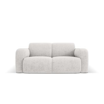 Canapea 2 locuri, Molino-140, Micadoni Home, 170x95x72 cm, tesatura chenille din poliester, gri deschis