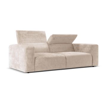 Canapea 3 locuri cu tetiera reglabila, Cruz-197, Micadoni Home, 234x103x74 cm, tesatura chenille Cremona, bej