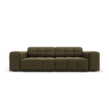 Canapea 3 locuri, Jennifer-51, Micadoni Home, 204x102x70 cm, catifea, verde