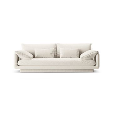 Canapea 3 locuri, Torino-211, Micadoni Home, 220x103x83 cm, tesatura structurata chenille, ivoriu