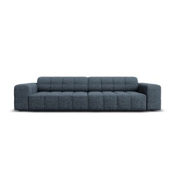 Canapea 4 locuri, Jennifer-140, Micadoni Home, 244x102x70 cm, tesatura chenille din poliester, albastru regal