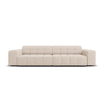 Canapea 4 locuri, Jennifer-140, Micadoni Home, 244x102x70 cm, tesatura chenille din poliester, bej