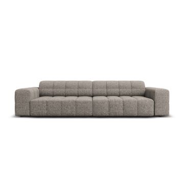 Canapea 4 locuri, Jennifer-140, Micadoni Home, 244x102x70 cm, tesatura chenille din poliester, gri