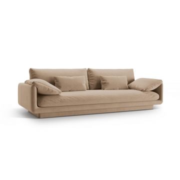 Canapea 4 locuri, Torino-184, Micadoni Home, 250x103x83 cm, catifea, bej sand