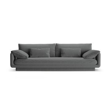Canapea 4 locuri, Torino-211, Micadoni Home, 250x103x83 cm, tesatura structurata chenille, gri inchis