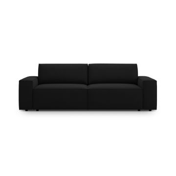 Canapea extensibila 3 locuri, Jodie-78, Micadoni Home, 247x107x86 cm, tesatura structurata, negru