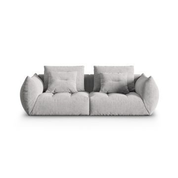 Canapea modulara 3 locuri, Bloom-86, Micadoni Home, 232x106x95 cm, tesatura structurata, argintiu