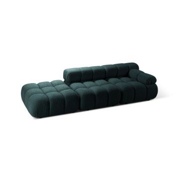 Canapea modulara 4 locuri cotiera dreapta, Bellis-213, Micadoni Home, 282x94x70 cm, tesatura boucle, petrol