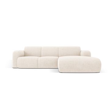 Coltar dreapta 4 locuri, Molino-140, Micadoni Home, 250x170x72 cm, tesatura chenille din poliester, bej deschis