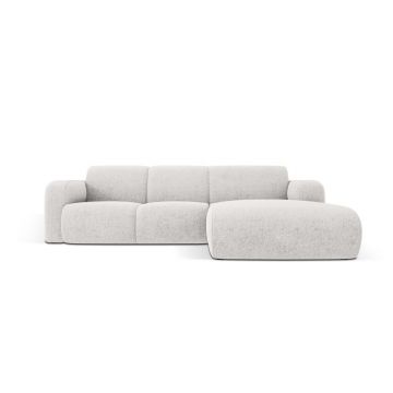 Coltar dreapta 4 locuri, Molino-140, Micadoni Home, 250x170x72 cm, tesatura chenille din poliester, gri deschis