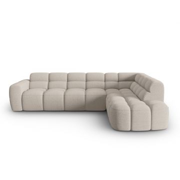 Coltar dreapta 5 locuri, Lisa-193, Micadoni Home, 293x234x77 cm, tesatura structurata, bej sand