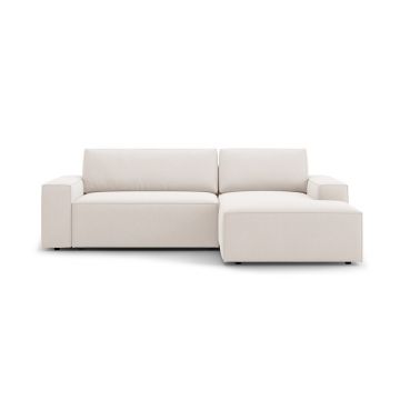 Coltar extensibil dreapta 3 locuri cu lada depozitare, Jodie-78, Micadoni Home, 246x151x86 cm, tesatura structurata, bej deschis