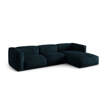 Coltar modular dreapta 3 locuri, Martina-120, Micadoni Home, 332x176x75 cm, catifea, petrol inchis