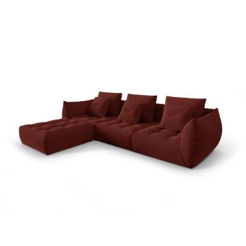 Coltar modular reversibil 2 locuri, Bloom-86, Micadoni Home, 332x216x95 cm, tesatura structurata, rosu