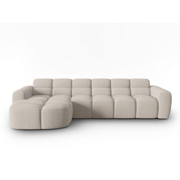 Coltar stanga 4 locuri, Lisa-193, Micadoni Home, 310x170x77 cm, tesatura structurata, bej sand