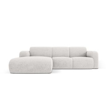 Coltar stanga 4 locuri, Molino-140, Micadoni Home, 250x170x72 cm, tesatura chenille din poliester, gri deschis