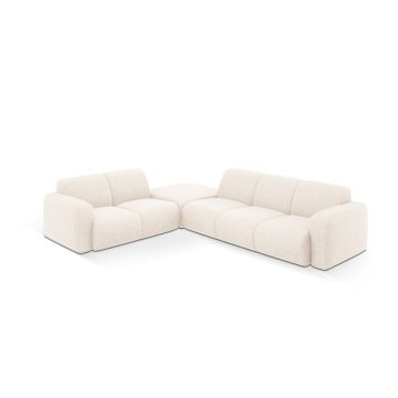 Coltar stanga 6 locuri, Molino-140, Micadoni Home, 315x250x72 cm, tesatura chenille din poliester, bej deschis