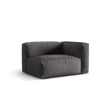 Modul dreapta pentru canapea, 1 loc, Martina-120, Micadoni Home, 121x106x75 cm, catifea, gri