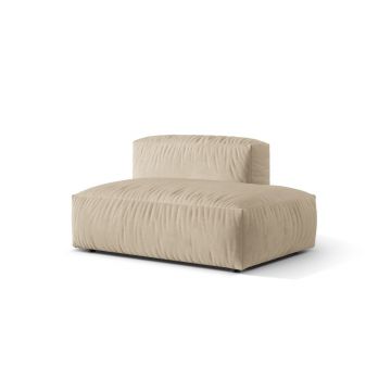 Modul dreapta pentru canapea, 2 locuri, Martina-120, Micadoni Home, 133x106x75 cm, catifea, bej deschis