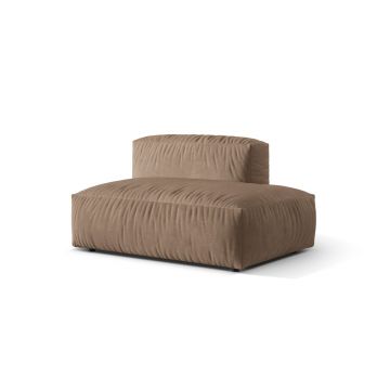 Modul dreapta pentru canapea, 2 locuri, Martina-120, Micadoni Home, 133x106x75 cm, catifea, bej inchis