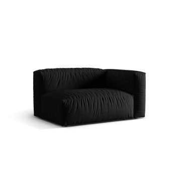 Modul dreapta pentru canapea, 1 loc, Martina-169, Micadoni Home, 160x106x75 cm, tesatura structurata catifelata, negru