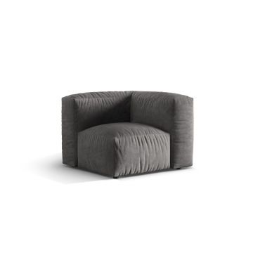 Modul pentru canapea, 1 loc, Martina-120, Micadoni Home, 100x100x75 cm, catifea, gri
