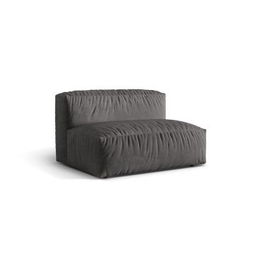 Modul pentru canapea, 1 loc, Martina-120, Micadoni Home, 132x106x75 cm, catifea, gri