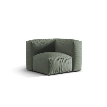 Modul pentru canapea, 1 loc, Martina-169, Micadoni Home, 100x100x75 cm, tesatura structurata catifelata, verde muschi