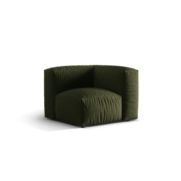 Modul pentru canapea, 1 loc, Martina-169, Micadoni Home, 100x100x75 cm, tesatura structurata catifelata, verde
