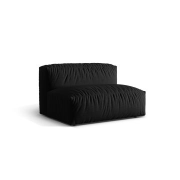 Modul pentru canapea, 1 loc, Martina-169, Micadoni Home, 132x106x75 cm, tesatura structurata catifelata, negru