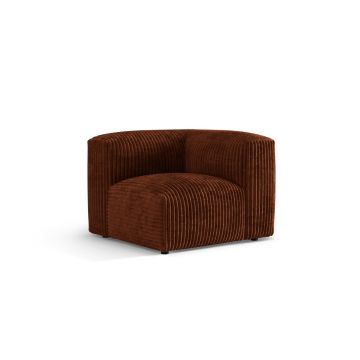 Modul pentru canapea, 1 loc, Martina-212, Micadoni Home, 100x100x75 cm, velur, caramiziu