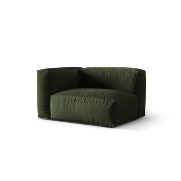 Modul stanga pentru canapea, 1 loc, Martina-120, Micadoni Home, 121x106x75 cm, catifea, verde