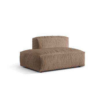Modul stanga pentru canapea, 2 locuri, Martina-120, Micadoni Home, 133x106x75 cm, catifea, bej inchis
