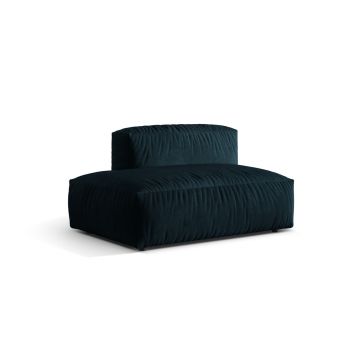Modul stanga pentru canapea, 2 locuri, Martina-120, Micadoni Home, 133x106x75 cm, catifea, albastru petrol inchis