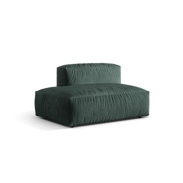 Modul stanga pentru canapea, 2 locuri, Martina-120, Micadoni Home, 133x106x75 cm, catifea, albastru petrol