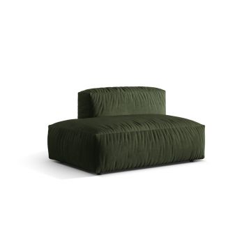 Modul stanga pentru canapea, 2 locuri, Martina-120, Micadoni Home, 133x106x75 cm, catifea, verde
