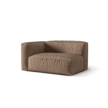 Modul stanga pentru canapea, 1 loc, Martina-120, Micadoni Home, 160x106x75 cm, catifea, bej inchis