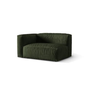 Modul stanga pentru canapea, 1 loc, Martina-120, Micadoni Home, 160x106x75 cm, catifea, verde