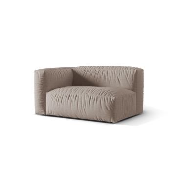 Modul stanga pentru canapea, 1 loc, Martina-169, Micadoni Home, 160x106x75 cm, tesatura structurata catifelata, bej inchis