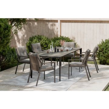 SCAUN DE STIVUIT in metal, textil antracit, gri închis