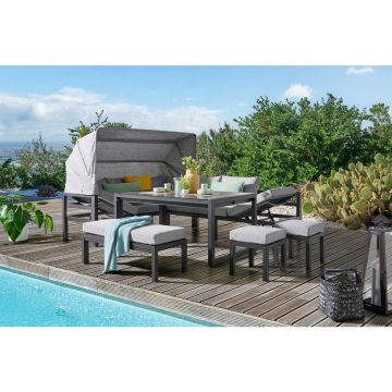 Set mobilier terasă 19 piese  360/65/152/200 cm