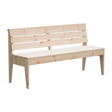 Bancă de grădină în culoare naturală din lemn masiv Pool – Rojaplast