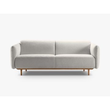 Canapea 2 locuri, Noomi-215, Micadoni Home, 162x94x75 cm, tesatura structurata chenille, gri deschis