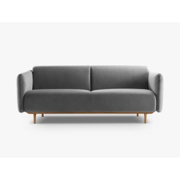 Canapea 2 locuri, Noomi-88, Micadoni Home, 162x94x75 cm, catifea, gri