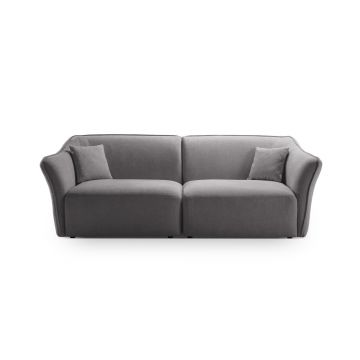 Canapea 3 locuri, Hailey, Micadoni Home, 206x102x79 cm, tesatura boucle, caramiziu